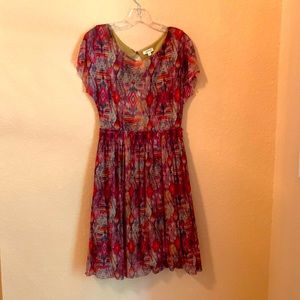 Anthropology Weston brand mesh nylon dress in diamond pattern print.